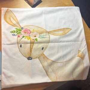 Cute Deer Print Pillow Cover pre loved